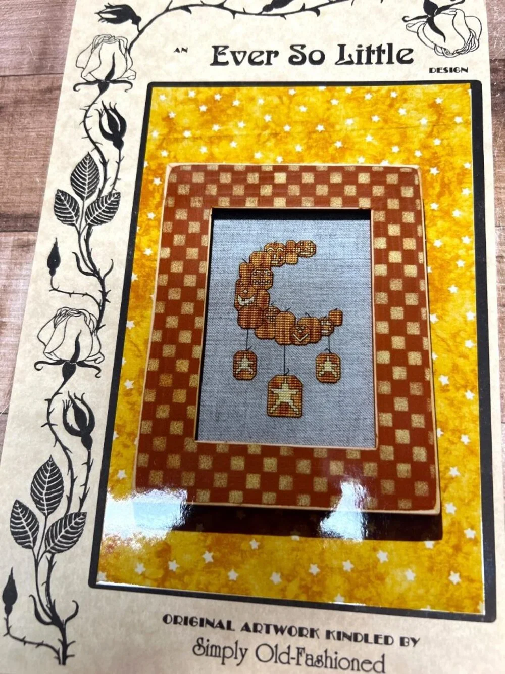 Pumpkin Moon Cross-Stitch Pattern Ever So Little #17 By Simply Old-Fashioned